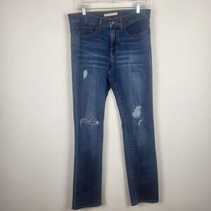 Levi's 314 Shaping Straight Women's Distressed Denim Jeans 30 $74.95